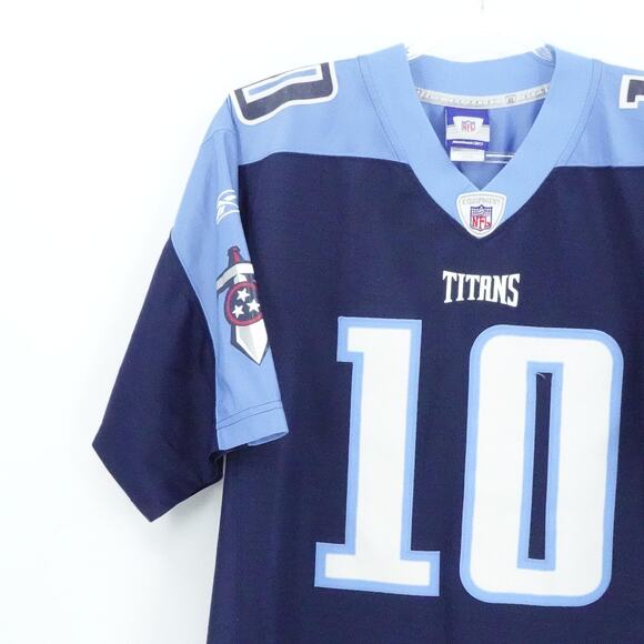 Tennessee Titans Football Jersey Mens Medium Navy Blue Vince Young NFL Reebok - Picture 4 of 16
